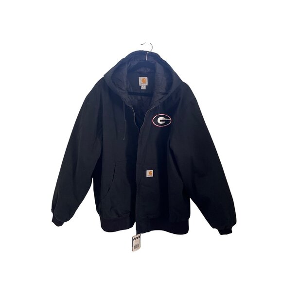 Carhartt collegiate Georgia Bulldogs black hooded insulated zip jacket size XL - Picture 1 of 10